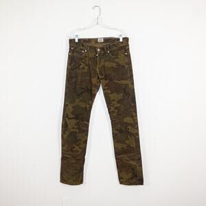 Naked & Famous Denim Green Camouflage Slim Jeans
